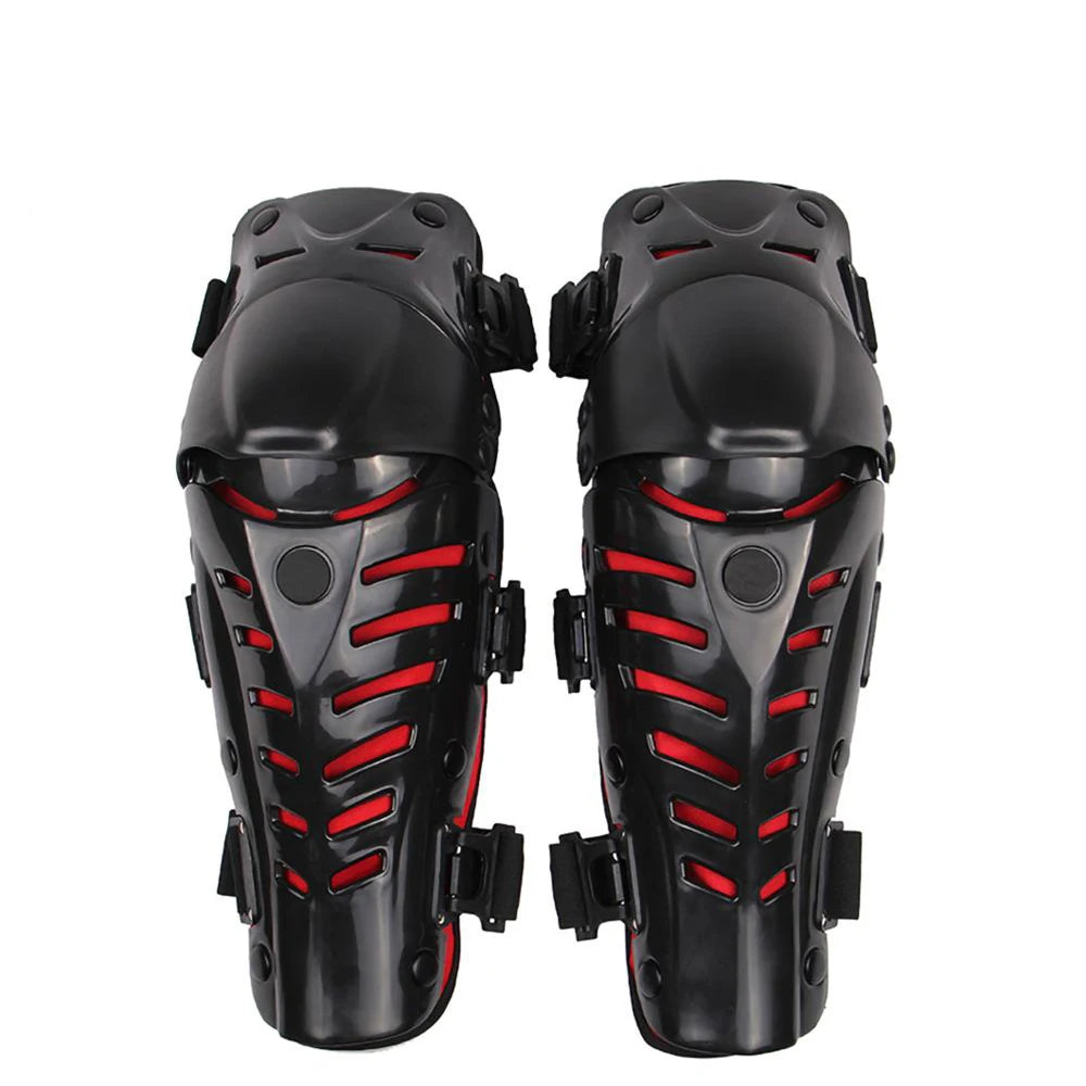 Protège-Genoux MotoCross Rouge - Protection Renforcée pour Motocross et Moto
