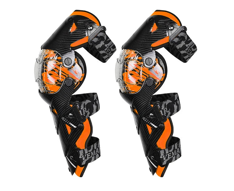 Protège-Genoux MotoCross Rouge - Protection Renforcée pour Motocross et Moto